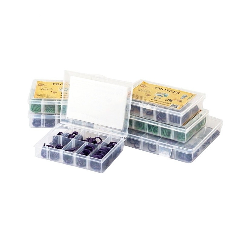 Transparante doos Zwart NBR O-ring reparatie kit voor Rood Geel Blauw Airconditioning Auto Butyl Rubber