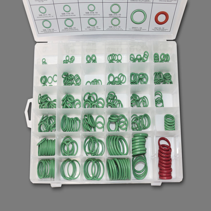 Groen Kleur NBR Auto Airconditioner O-Ring Kits 270pcs 18 Groottes Tekening Format 3D/2D