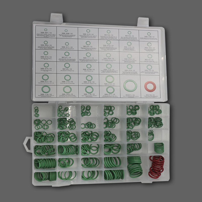 Groen Kleur NBR Auto Airconditioner O-Ring Kits 270pcs 18 Groottes Tekening Format 3D/2D